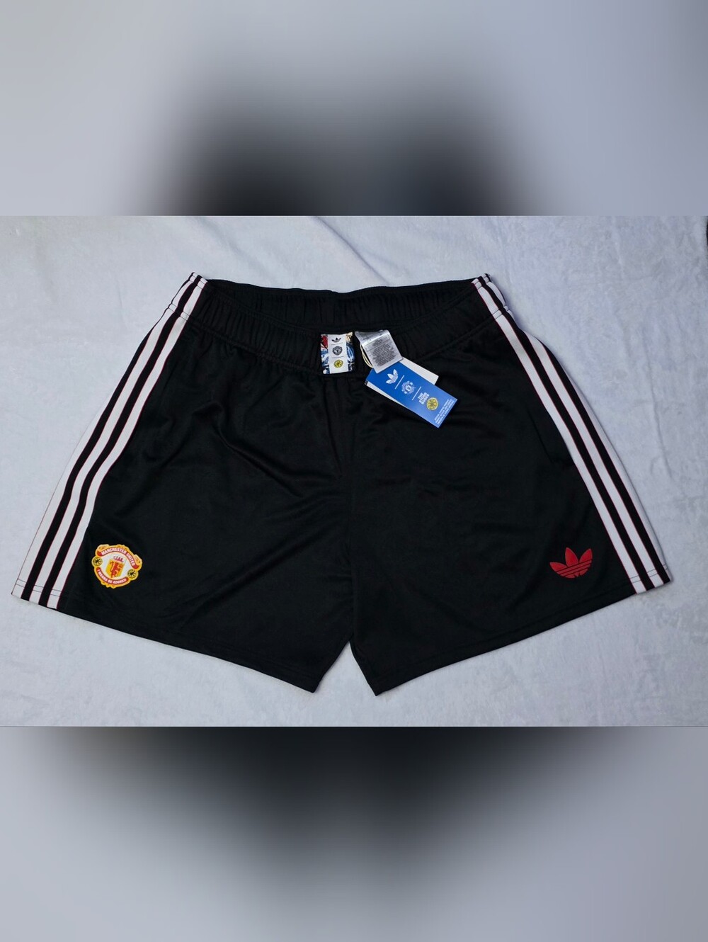Adidas Originals Manchester United x The Stone Roses Shorts Black Men’s XL NWT